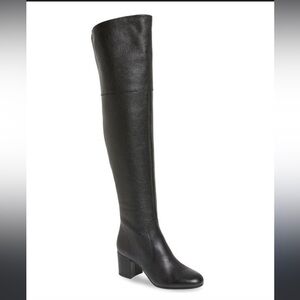 VIA SPIGA 'Finaly' Over The Knee Boots Black Leather size 5